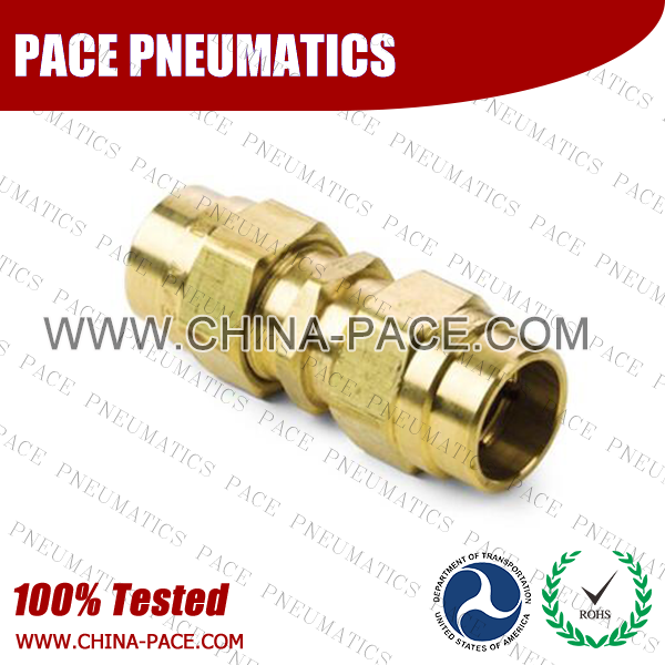 Union Straight, Air Brake DOT Compression Fittings For Rubber Hose, DOT Air brake Hose ends,  D.O.T. AIR BRAKE REUSABLE FITTINGS, DOT Brass Fittings, Air Brake Fittings for Rubber Tubing, Pneumatic Fittings, Brass Air Fittings